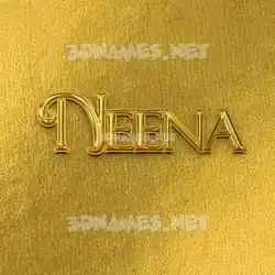 neena in All Gold style - 3D name wallpaper