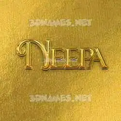 neepa in All Gold style - 3D name wallpaper