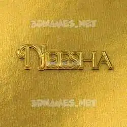 neesha in All Gold style - 3D name wallpaper
