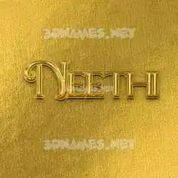 neethi in All Gold style - 3D name wallpaper
