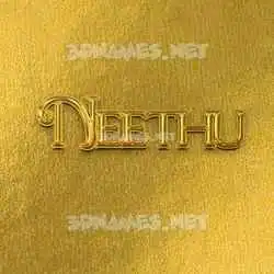 neethu in All Gold style - 3D name wallpaper