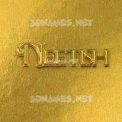 neetish in All Gold style - 3D name wallpaper
