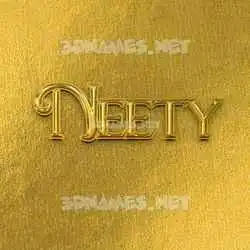 neety in All Gold style - 3D name wallpaper