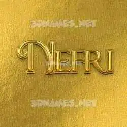 nefri in All Gold style - 3D name wallpaper