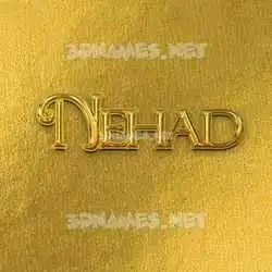 nehad in All Gold style - 3D name wallpaper