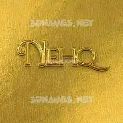nehq in All Gold style - 3D name wallpaper
