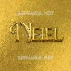 neiel in All Gold style - 3D name wallpaper