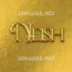 neish in All Gold style - 3D name wallpaper