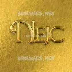 nejc in All Gold style - 3D name wallpaper
