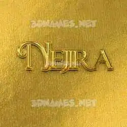 nejira in All Gold style - 3D name wallpaper