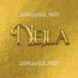 nejla in All Gold style - 3D name wallpaper