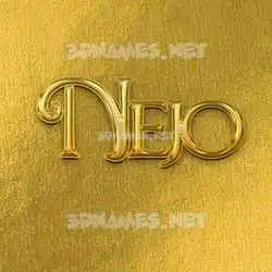 nejo in All Gold style - 3D name wallpaper