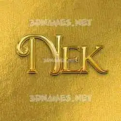 nek in All Gold style - 3D name wallpaper
