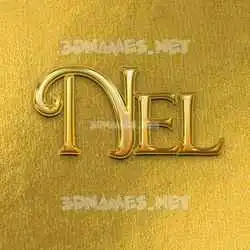 nel in All Gold style - 3D name wallpaper