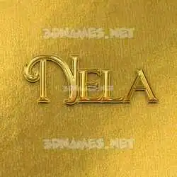 nela in All Gold style - 3D name wallpaper