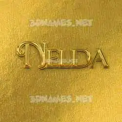 nelda in All Gold style - 3D name wallpaper