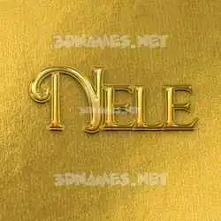 nele in All Gold style - 3D name wallpaper