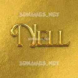 nell in All Gold style - 3D name wallpaper