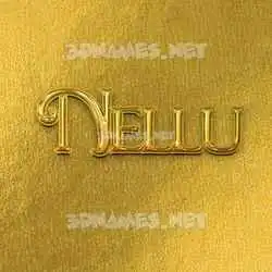 nellu in All Gold style - 3D name wallpaper