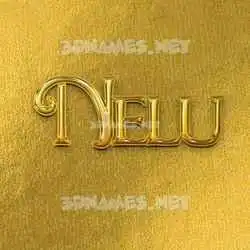 nelu in All Gold style - 3D name wallpaper