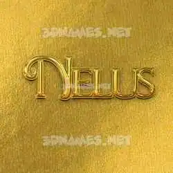 nelus in All Gold style - 3D name wallpaper
