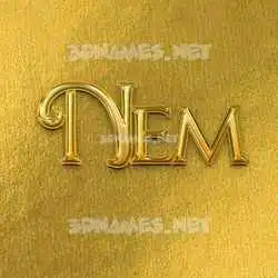 nem in All Gold style - 3D name wallpaper