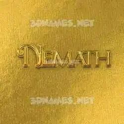 nemath in All Gold style - 3D name wallpaper