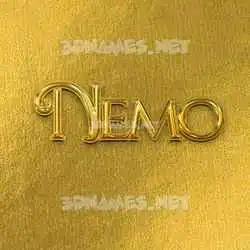 nemo in All Gold style - 3D name wallpaper