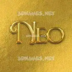 neo in All Gold style - 3D name wallpaper