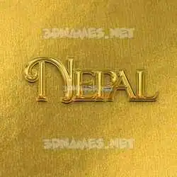 nepal in All Gold style - 3D name wallpaper
