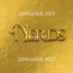 nerds in All Gold style - 3D name wallpaper