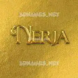 nerja in All Gold style - 3D name wallpaper