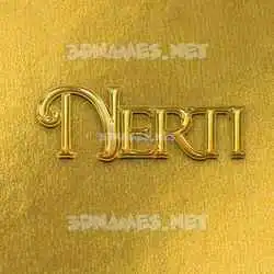 nerti in All Gold style - 3D name wallpaper