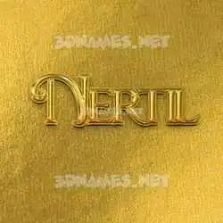 nertil in All Gold style - 3D name wallpaper
