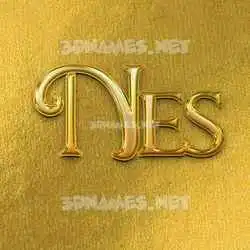 nes in All Gold style - 3D name wallpaper