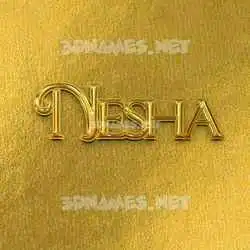 nesha in All Gold style - 3D name wallpaper