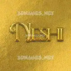 neshi in All Gold style - 3D name wallpaper