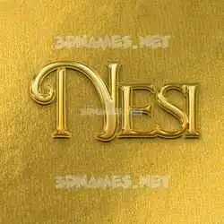 nesi in All Gold style - 3D name wallpaper