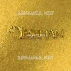 neslihan in All Gold style - 3D name wallpaper