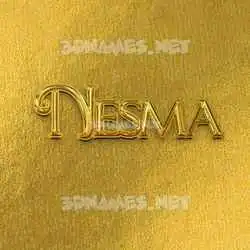 nesma in All Gold style - 3D name wallpaper