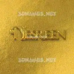 nesreen in All Gold style - 3D name wallpaper