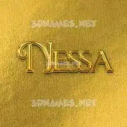 nessa in All Gold style - 3D name wallpaper