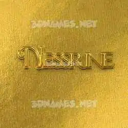 nessrine in All Gold style - 3D name wallpaper