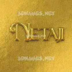 netaji in All Gold style - 3D name wallpaper
