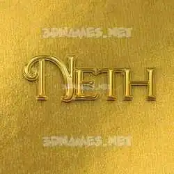 neth in All Gold style - 3D name wallpaper