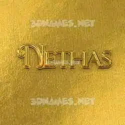 nethas in All Gold style - 3D name wallpaper