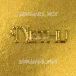 nethu in All Gold style - 3D name wallpaper
