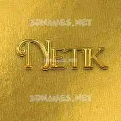 netik in All Gold style - 3D name wallpaper