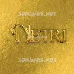 netri in All Gold style - 3D name wallpaper