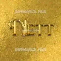 nett in All Gold style - 3D name wallpaper